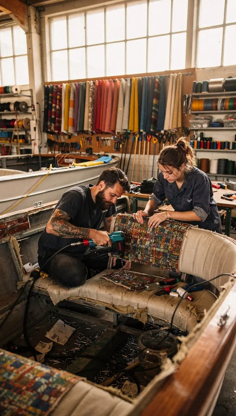 Kuģu remonta darbnīca ar mūsdienīgu iekārtu un tehnoloģiju izmantošanu.